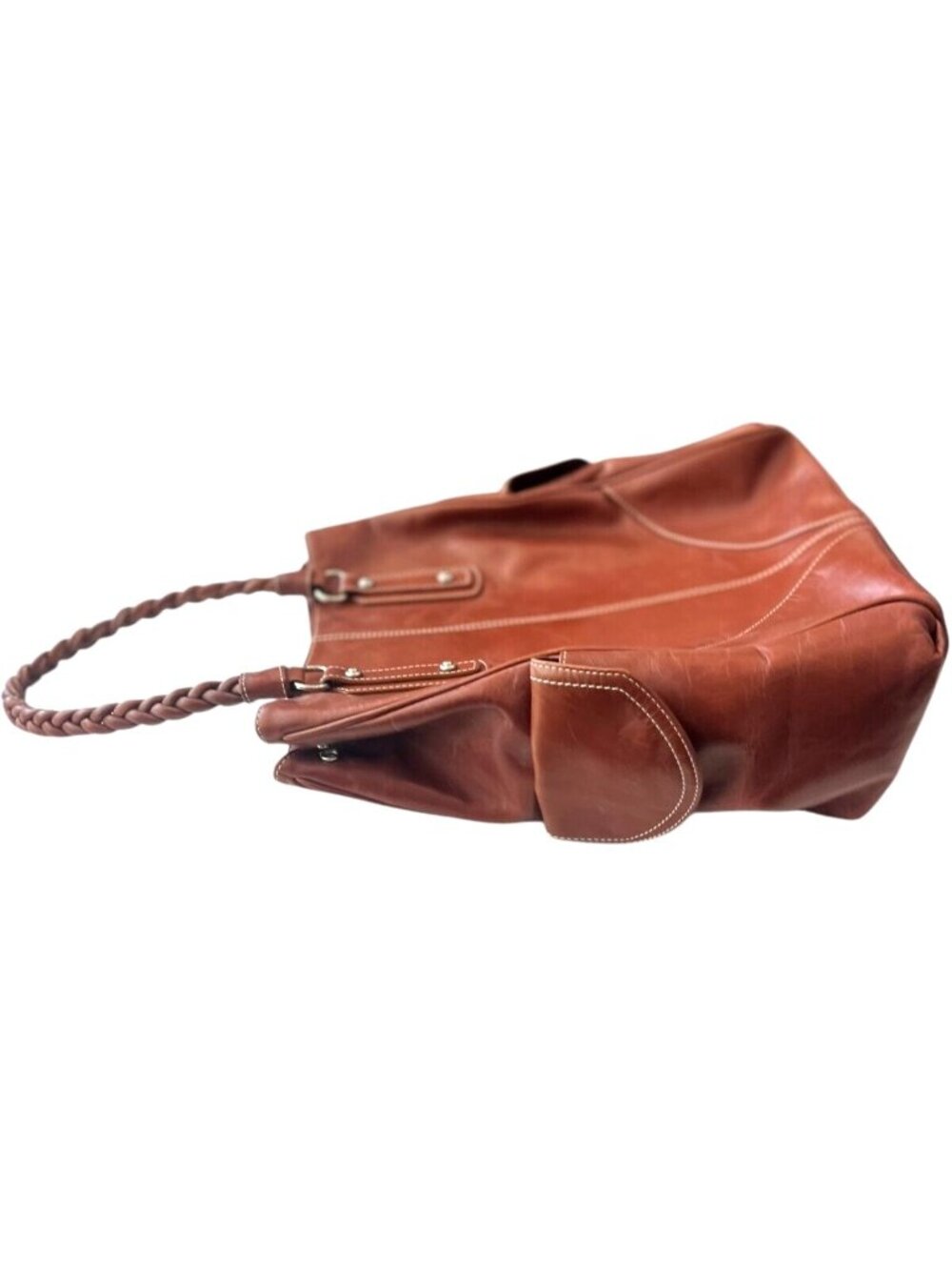 LEVENGER Brown Leather Purse / Tote - NEW - Picture 4 of 9